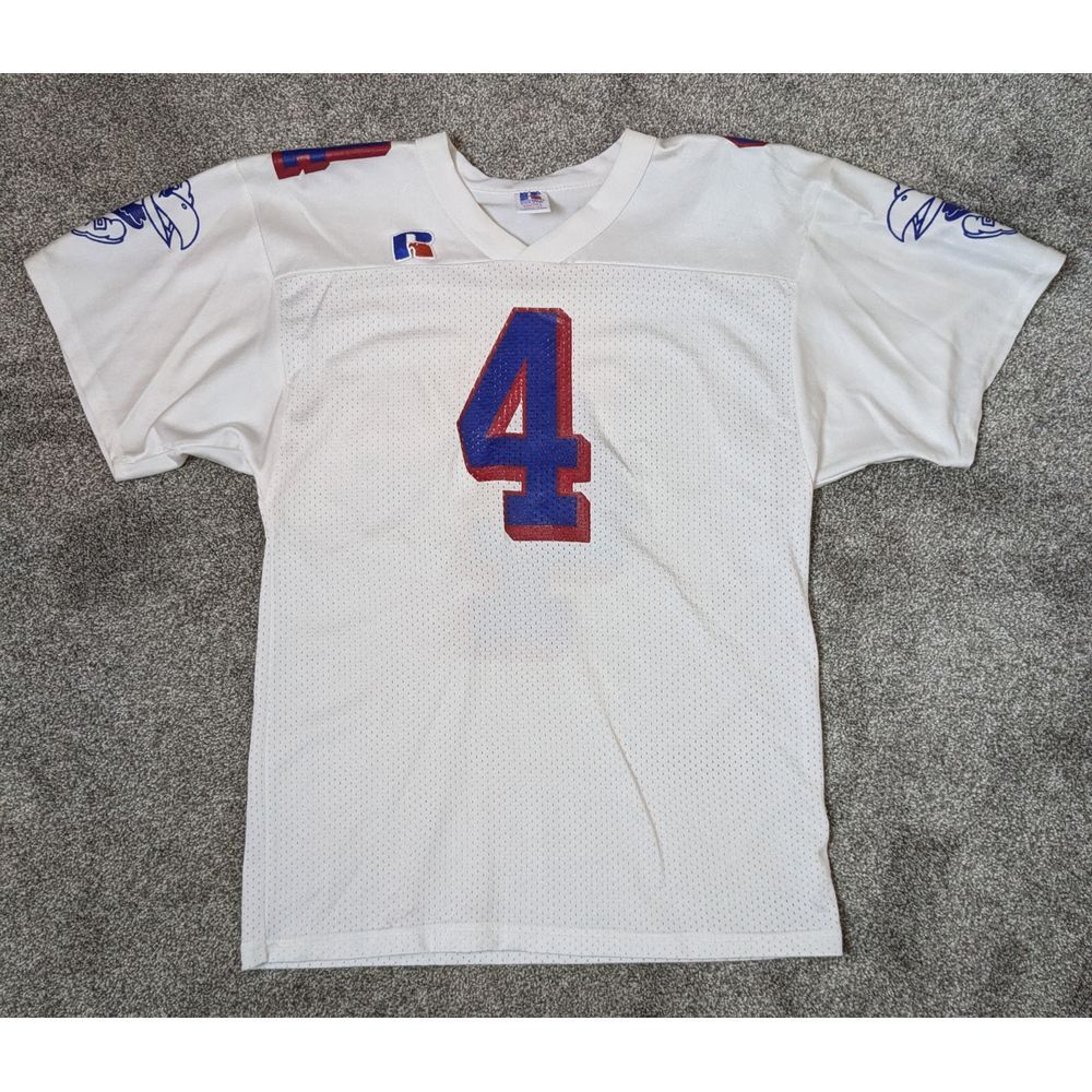 Vintage Russell Athletics U.S.A. Made Kansas Jayhawks 4 Jersey Youth Size Large